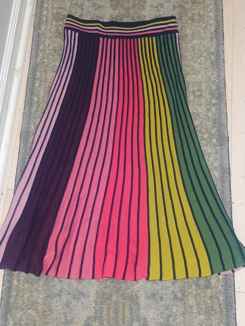 Elastic Waist Vertical Striped Maxi - Picture 2 of 4